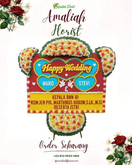 Papan Bunga Pernikahan Indra Kasih